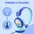 thumbnail image 3 of New Bee Kids Wired Headphone W/Mic, 3.5mm Jack Foldable Kids Headphones for School, PC, Laptop, iPad, 3 of 7
