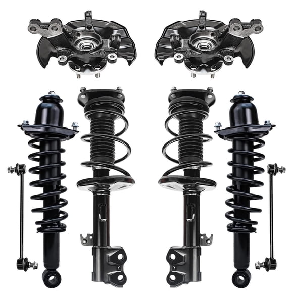 Detroit Axle - 1.8L Front 8pc Steering Knuckles Kit for 09-13 Toyota Corolla Steering Knuckles & Wheel Bearing Hubs Sway Bars Front and Rear Struts Coil Spring Suspension