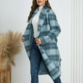 thumbnail image 6 of Plaid Jackets for Womens Winter Fashion Plus Size Casual Trundown Collar Outwear Coat Long Sleeve Pockets Plaid, 6 of 8