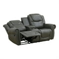 thumbnail image 6 of Aukfa 78" Double Recliner Chair Loveseat RV Sofa w/ Cupholder & Console, Home Theater Seating, Leather, Gray, 6 of 10
