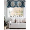 thumbnail image 5 of Vintage Boho Bllue Curtain Valances for Windows, Abstract Retro National Flower Kitchen Valance Window Treatment, Light Filtering Block Curtains for Bathroom/Bedroom/Living Room 54'' x 18'', 5 of 9