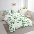 thumbnail image 3 of Manfei Tree Leaves 7 Pieces Bedding Comforter Set for Boys Girls,Botanical Plants Full Bedding Set Lightweight,Green White Fitted Sheet Flat Sheet,Lightweight Room Decor, 3 of 8