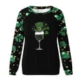 thumbnail image 4 of mihongmao Women's Saint Patrick's Day T Shirts Women Fashion St. Patrick's Day Casual Printed Round Neck Loose Long Sleeve Capless Sweatshirt Top Black XL, 4 of 5