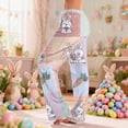 thumbnail image 2 of KDDYLITQ Womens Easter Pj Pants Egg Rabbit Graphic Elastic Hight Waist Drawstring Casual Sleep Pants Carrots Straight Wide Leg Baggy Formal Lounge Pants Multicolor S, 2 of 5
