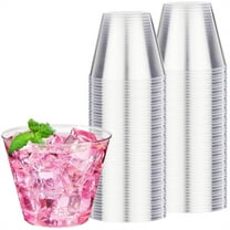 HXRH Clear Plastic Drink Cups,9 oz Disposable Cocktail Glasses,Bulk Beverage Cups,Iced Coffee Tumblers,for Wedding Thanksgiving, Christmas, Birthday, and Parties 20 Pack