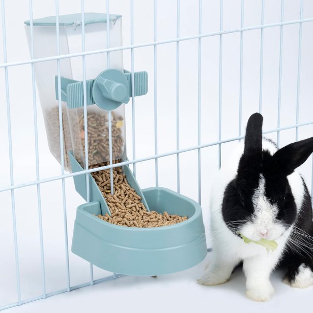 Cuenco colgante para comida de mascotas para jaulas y cajones Comedero colgante para mascotas para gatos, cachorros, hurones y conejos de animales pequeños Comedero automático