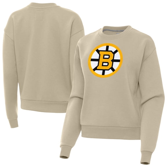 Women's Antigua Khaki Boston Bruins Victory Pullover Sweatshirt