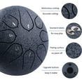 thumbnail image 5 of Steel Tongue Drum Rain Chime, 8 Notes 6 inch Rain Drum for Outside When It Rains, Chakra Drum with Bag, Mallets, Finger Picks, Percussion Instrument for Meditation Yoga Education (Navy), 5 of 6