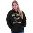 thumbnail image 3 of Dont Push Buttons Video Gamer Unisex Plus Fleece Graphic Hoodie Brisco Brands 4X, 3 of 5