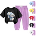 thumbnail image 4 of Odeerbi 2-12 Años Niño Niña Conjunto de Verano Camiseta de Manga Corta de Algodón Ice Silk Pantalón de Chándal Conjunto de Dos Piezas de Ropa Interior Estampada, 4 of 4