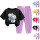 thumbnail image 4 of Odeerbi 2-12 Años Niño Niña Conjunto de Verano Camiseta de Manga Corta de Algodón Ice Silk Pantalón de Chándal Conjunto de Dos Piezas de Ropa Interior Estampada, 4 of 4