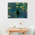 thumbnail image 2 of Autua Cat Water Lilies Canvas Wall Art Print for Living Room Bedroom Home Office Decor 20x16in, 2 of 6