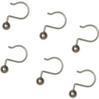 Zenith Shower Curtain Hook Ball Style - Nickel Finish, Plastic - 12 Pack, Multicolor