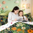 thumbnail image 5 of meiyoeat Cartoon Black Kitten 7 Pieces Full Size Bedding Sets,Spring Garden Flowers Sunflower Full Size Bed in a Bag For Girls,Polkadot Reversible, 5 of 7