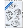 thumbnail image 3 of Sonic the Hedgehog (1991): Classic - Pencil Sketch Collage Wall Poster, 22.375" x 34", 3 of 4