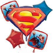Anagram Superman Emblem 5pc Foil Balloon Bouquet