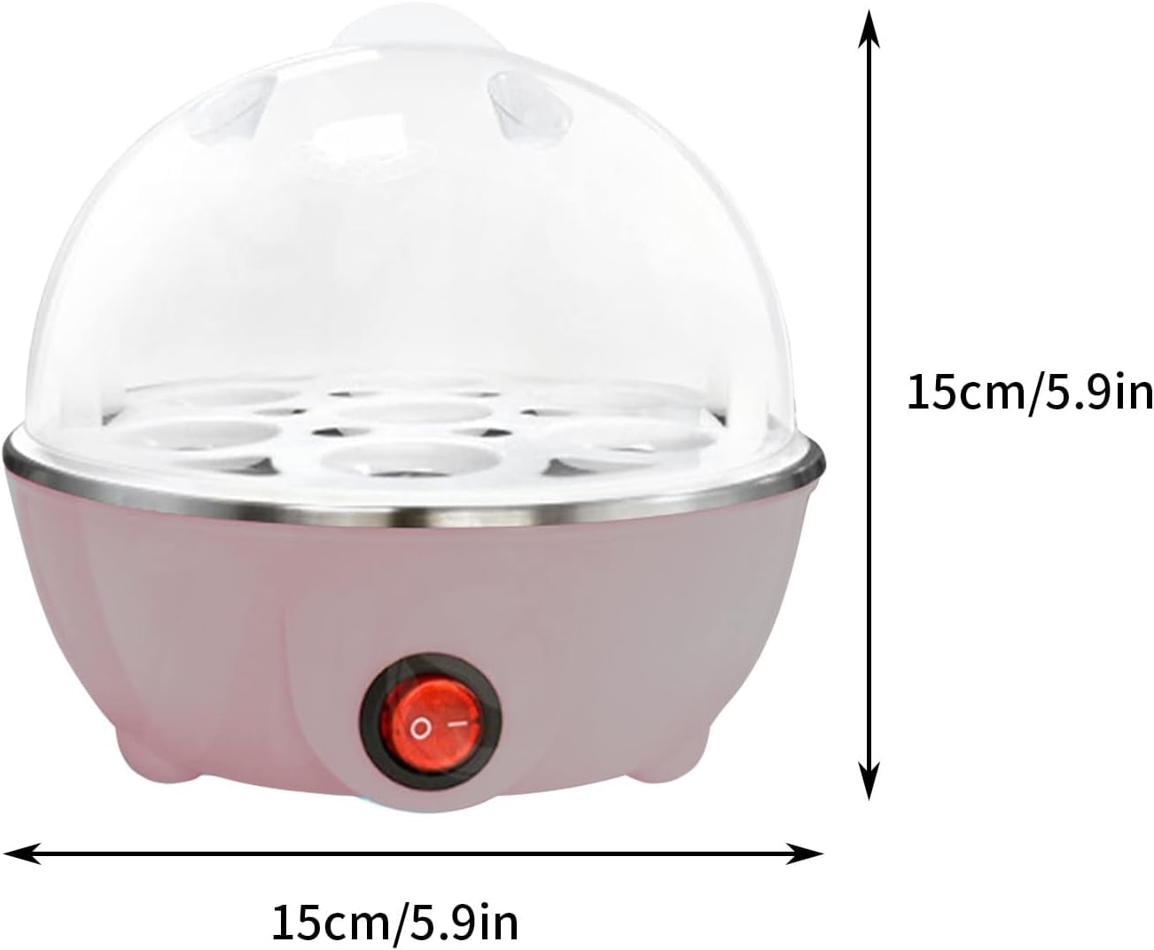 Egg Cooker For Hard Boiled Eggs, Easy Egg Cooker Electric 7-Egg Capacity, Single Layer Hard-Boiled Egg Cooker with Auto Shut-Off, Measuring Cup Included, BPA Free (Pink)