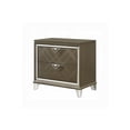 thumbnail image 2 of Nightstand with Drawers, Retro Bedside Table, Dark Champagne, 2 of 6