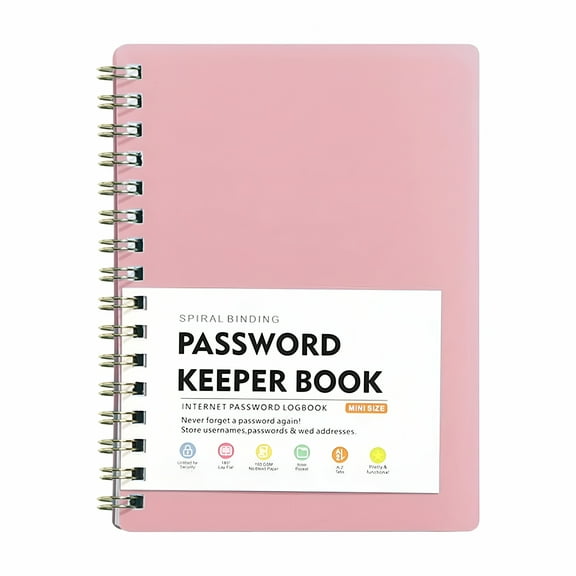 CCOCC Password Book with Individual Alphabetical Tabs Small Password Notebook,Spiral Password Keeper,Internet Address and Password Organizer,Password Logbook for Home Office,Sky Blue Pink