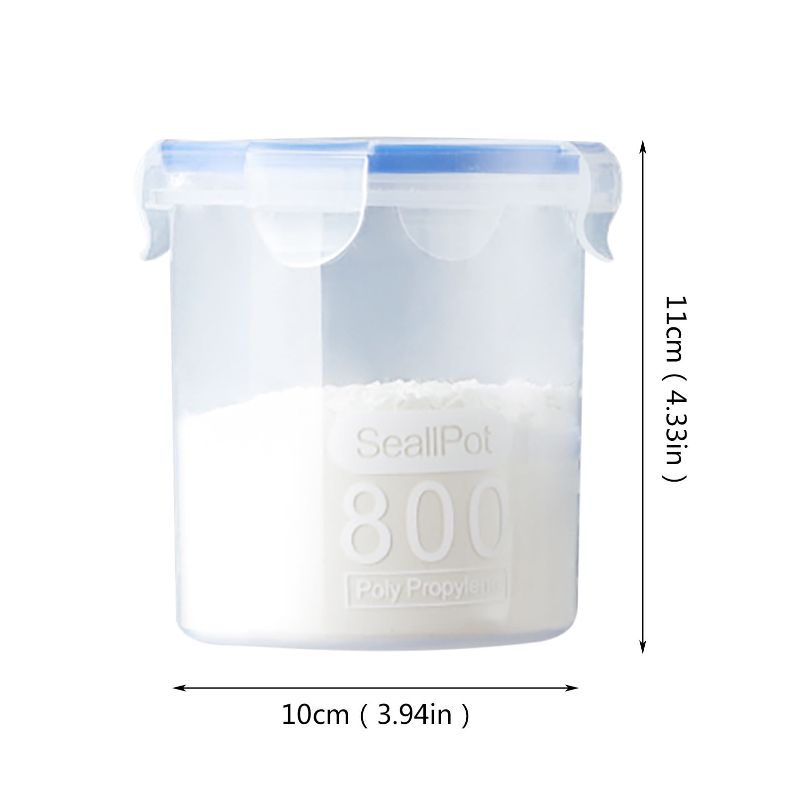 Food Storage Container,Round Clear Food Container with Lid,Kitchen Storage Box,Plastic Clear Dry Food Storage Bin,Large Airtight Food Storage Jars for Sugar,Flour,Cereal,Rice,BPA-Free(600ML)