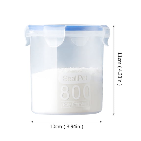 1 Pc Food Storage Containers, Kitchen Food Storage Box with lids/Airtight containers/Stackable, Plastic Airtight Canisters for Flour, Sugar, Baking Supplies, Rice, 600ml, Clear 600ml