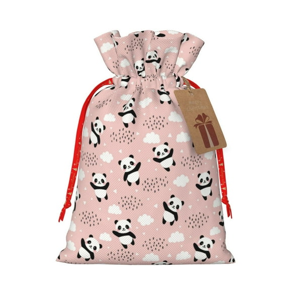 Kdxio Panda Flying in the Sky (2) Christmas Gift Bags, Birthday gift bags Xmas Presents Bags Holiday Gift Bags for Christmas Gifts, Weddings and Birthday-Small