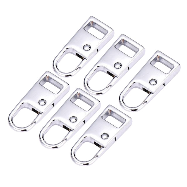 6 piezas de tiradores de cremallera de repuesto para equipaje, extensión de cremallera para mochilas. Plata S