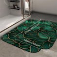 thumbnail image 2 of 1pc Green Leaves with Gold Edges Absorbent Non-Slip Bathroom Thickened Flannel Rug Decor,Soft,Quick Drying,Suitable For Indoor/outdoor Use,Bathrooms,Bedrooms,Kitchens,Terrace,Laundry Rooms,16"x24", 2 of 9