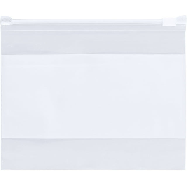 Poly Bag Guy 8' x 6', 3 Mil (100/Case) Write-On White Block Slide Seal Reclosable Plastic Slider Zip Poly Bags