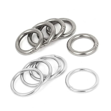 

10Pcs Stainless Steel Webbing Strapping Welded O Rings - 5 Pcs 30Mm x 3Mm & 5 Pcs 20Mm x 3Mm