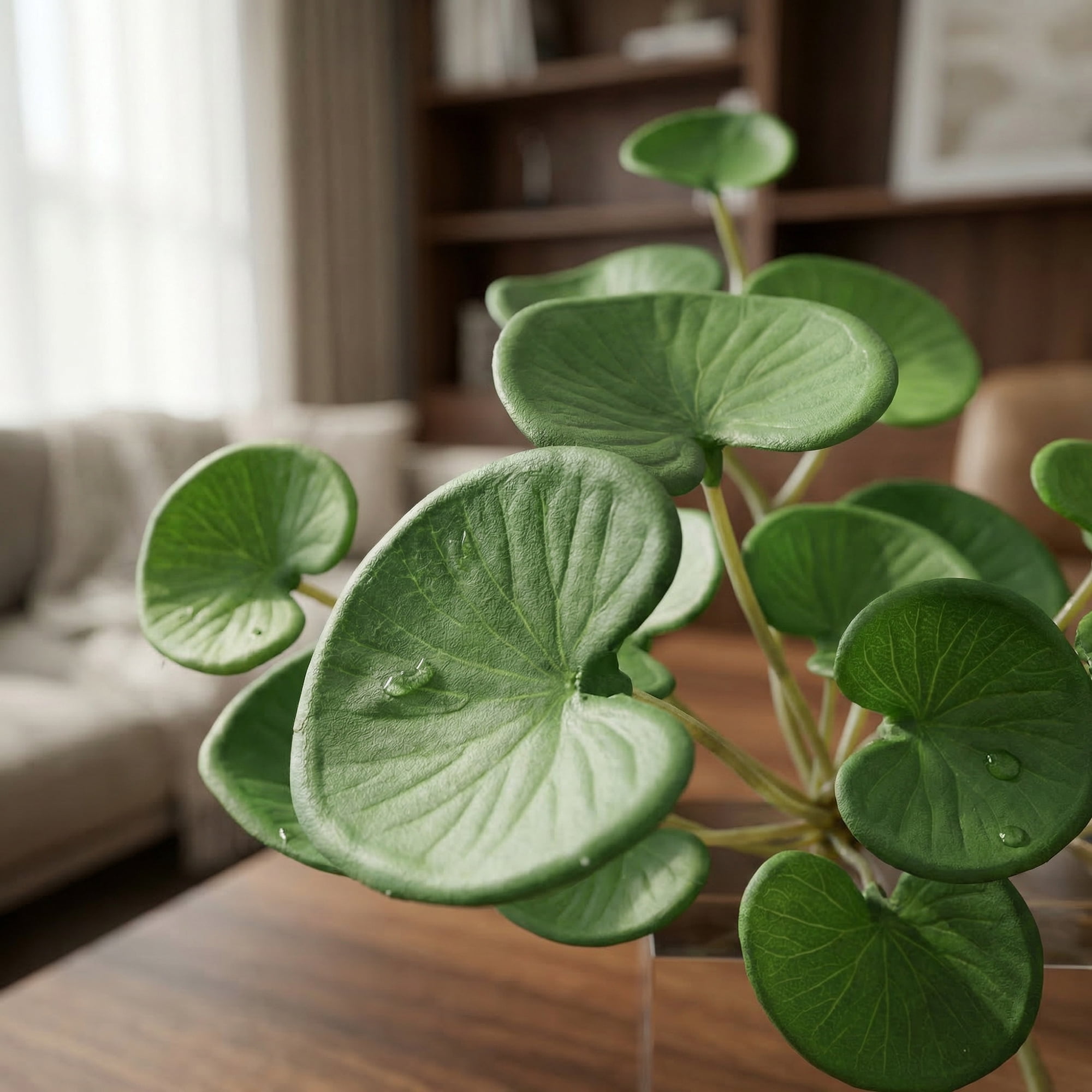 Unique Bargains 10Pcs Artificial Faux Pennywort Money Grass White Spots Decor 6.7" Green