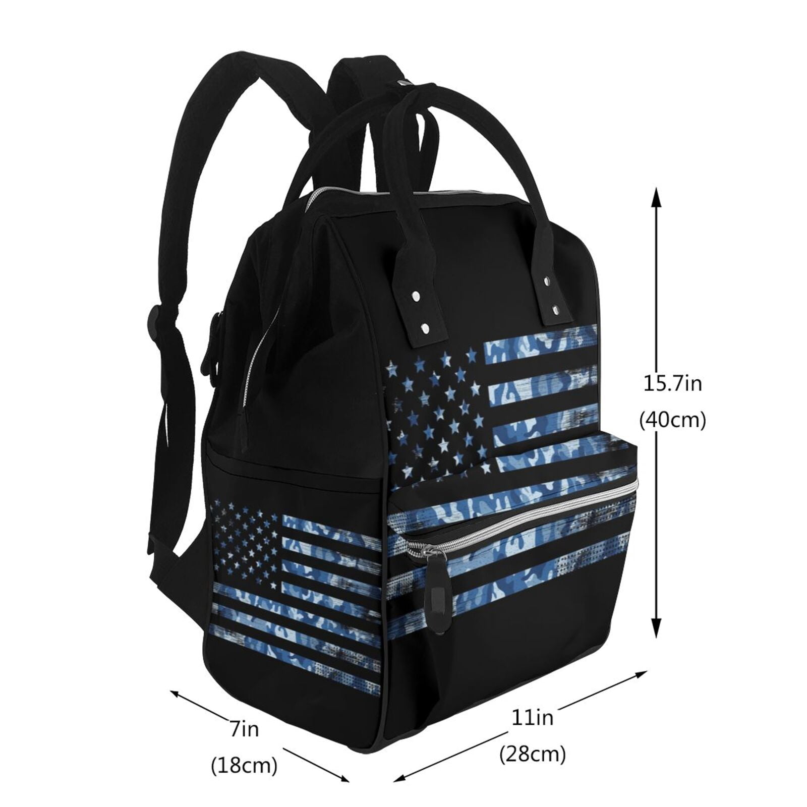 Defioc Navy Camouflage American Flag for Baby Diaper Bag Backpack - Baby Bag for Boys & Girls - Diaper Backpack - Large Travel Diaper Bags- Baby Registry Search & Shower Gifts