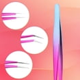thumbnail image 4 of Lash Tweezers Set, 3Pcs Stainless Steel Lash Extension Tweezers 3 Styles Straight and Curved Eyelash Tweezers for Removing Eyebrows False Lashes Smeared False Nails (Red-Blue Gradient), 4 of 7