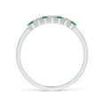 thumbnail image 2 of ANGARA Natural Half Eternity Seven Stone Emerald and Diamond Wedding Ring in 14K White Gold for Women (Size-2mm) | May Birthstone, Birthday, Anniversary, Jewelry Gift for Women | Natural Emerald Ring, 2 of 9