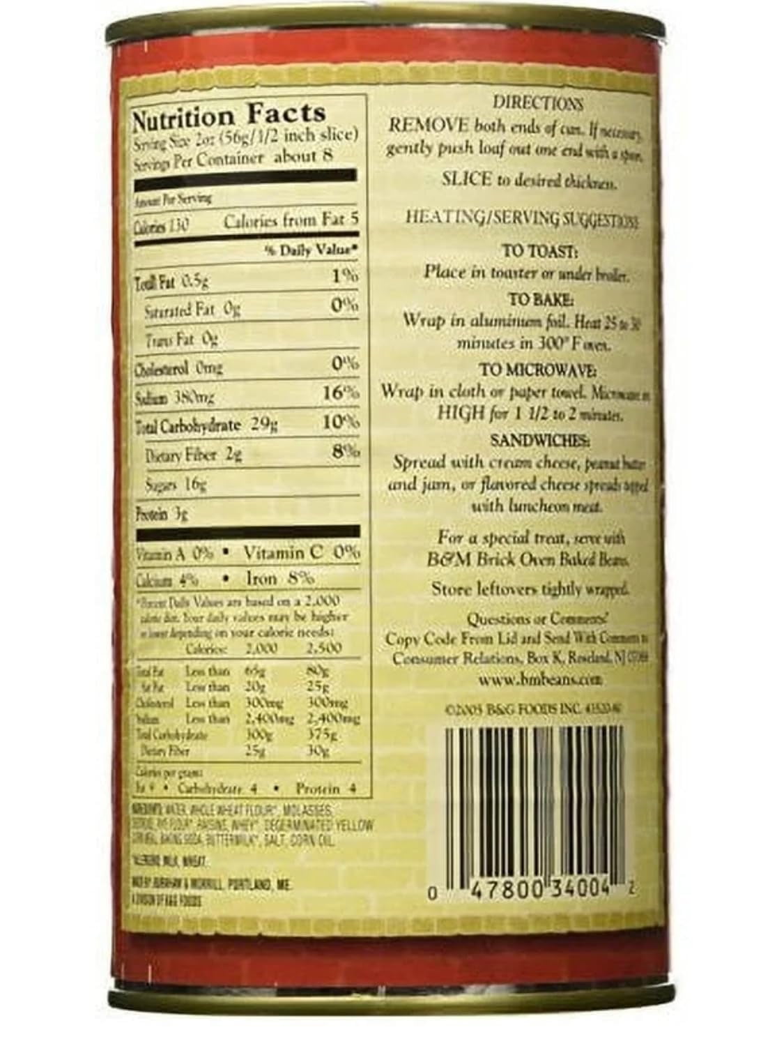 B & M BREAD BROWN RAISIN,16oz, by  (3 pack)