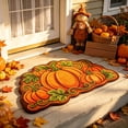thumbnail image 7 of Hyknon Fall Thanksgiving Pumpkin Rug, Cute Soft Plushes Thick Waterproof Bathroom Mat, Non-Slip Harvest Decor Floor Mat, Entryway Door Mat for Home Indoor Outdoor Bedroom Kitchen Decor 27.6"×17.7", 7 of 7