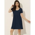thumbnail image 2 of Unique Bargains Women's Sleepwear Pajama Dress Strtechy with Pockets Lounge Nightgown, 2 of 5