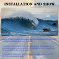 thumbnail image 3 of 1 Pcs 2D Flat License Plate Covers & Frames, Large Wave with For Decorative Front, Waterproof For Decoration Aluminum License Plate Covers & Frames Cover For Men Women, 12" X 6", 3 of 7