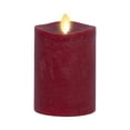 thumbnail image 1 of Vela LED en forma de pilar parpadeante, sin llama, funciona con pilas, color rojo, 3 x 4,5 cm, 1 of 8