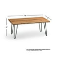 thumbnail image 6 of Alaterre Furniture Hairpin Natural Live Edge 48" Wood with Metal Large Coffee Table, Natural, 6 of 9