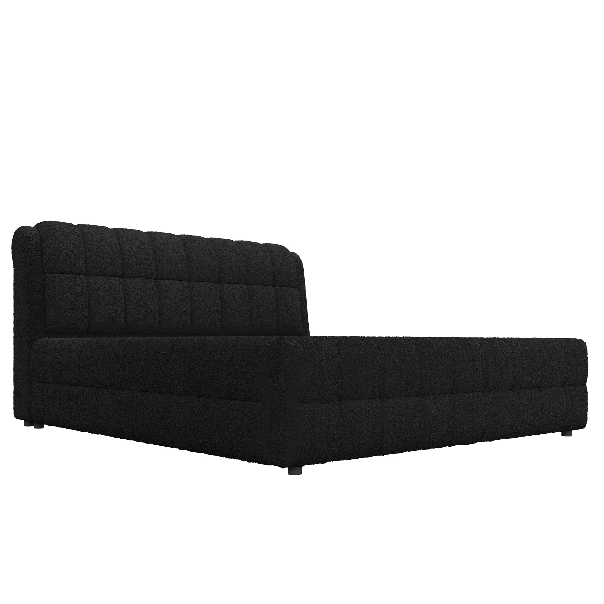 Euroco Upholstered California King Size Platform Bed for Living Room Bedroom, Black