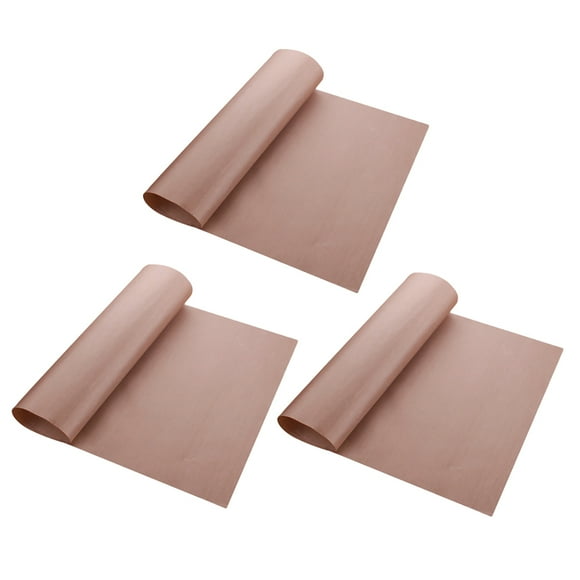 3PCS 60x40cm Reusable Non-Stick Oven Liners High Temperature Resistant Bakeware Baking Cooking Paper Kitchen Accessories for Home Cooks (Brown)