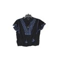 thumbnail image 3 of INC International Concepts Womens Embroidered Peasant Top Deep Black L, 3 of 4