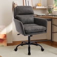 thumbnail image 3 of Jopath Office Chair with Artificial Leather, Accent Chair with Adjustable In Height for Office Bedroom Dressing Table Gray, 3 of 9