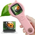thumbnail image 2 of Microscope for Kids - Portable Handheld Magnifying Glass Digital Educational Science Toys Pink, 2 of 8