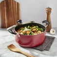 thumbnail image 3 of Infuse 8Qt Nonstick Aluminum Covered Family Cooker Soup Stock Pot, Red, 3 of 5