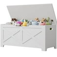 thumbnail image 1 of Yiwa Modern Toy Storage Bench – 39.4" Large-Capacity Wooden Chest with Safety Hinges, Shoe & Blanket Organizer for Entryway, Bedroom, Living Room, 1 of 7