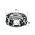 thumbnail image 4 of His and Her 3pc Stainless Steel 2.60 Ct Cz Bridal Set and Men Zirconia Wedding Band Women's Size 07 Men's Size 08, 4 of 6