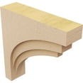 thumbnail image 5 of 3"W x 12"D x 12"H Thin Rockford Rough Cedar Woodgrain TimberThane Corbel, Primed Tan, 5 of 6
