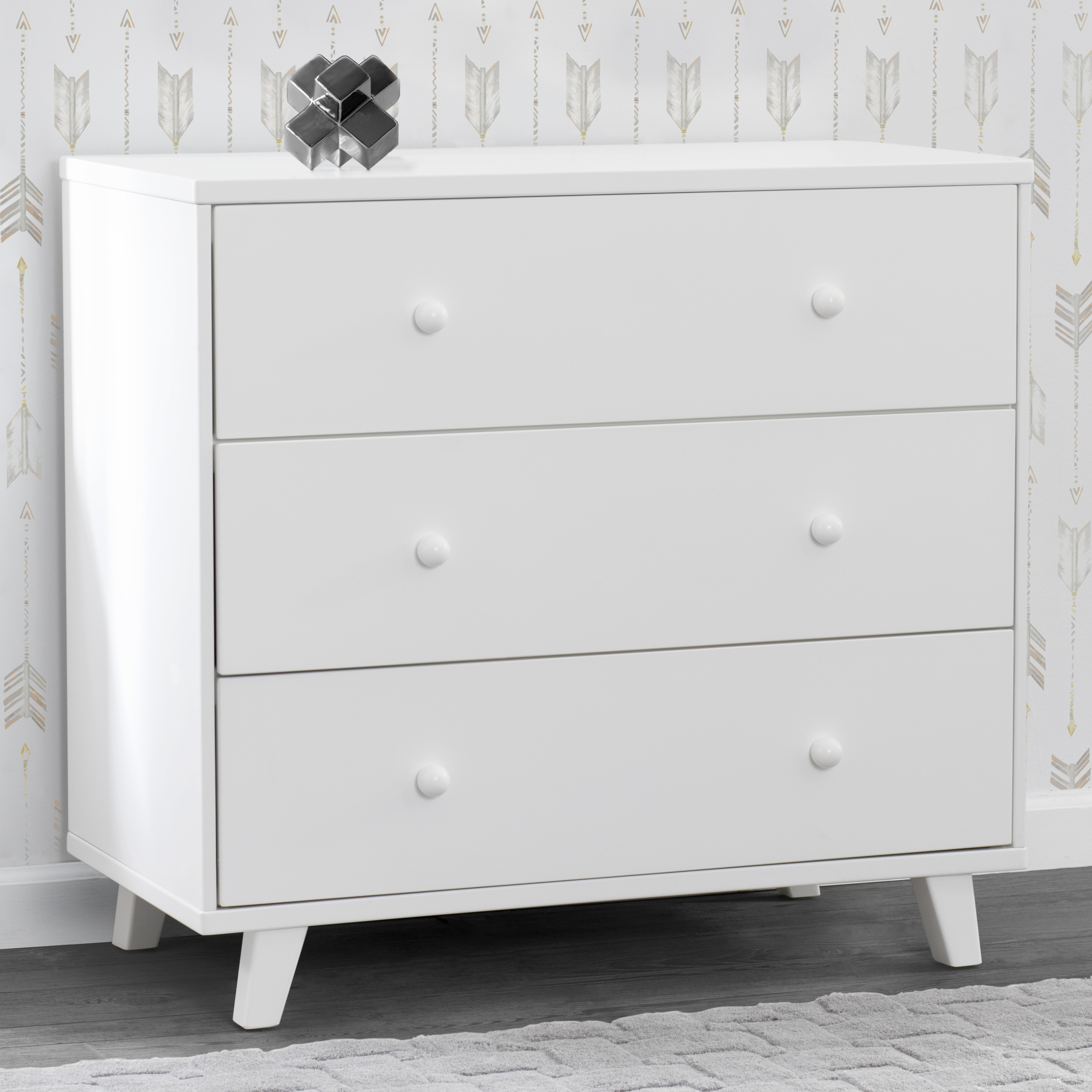 Delta Children Ava 3 Drawer Dresser with Changing Top, Greenguard Gold Certified, White - image 4 of 12